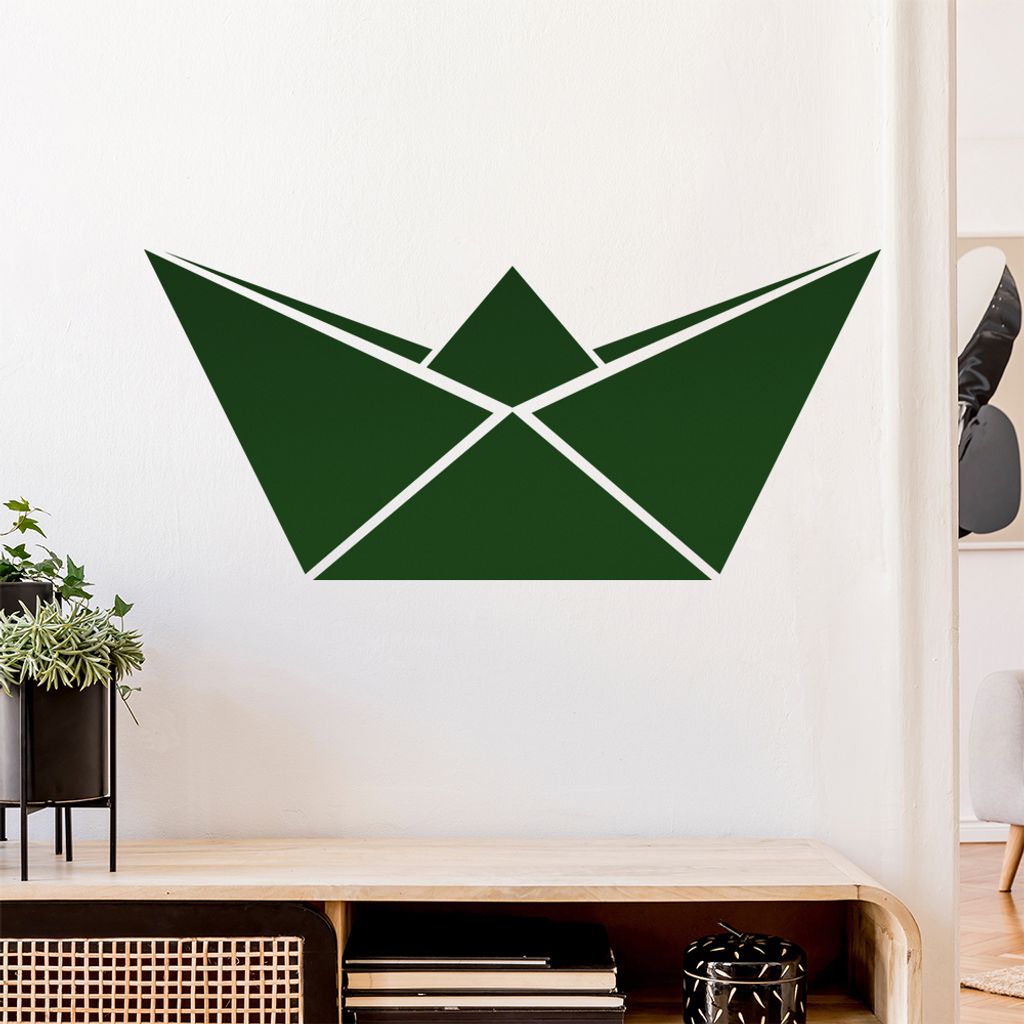 Papierfalten Schiffchen Wandtattoo Wandaufkleber Wall Sticker - Dekoration, Küche, Wohnzimmer, Schlafzimmer, Badezimmer