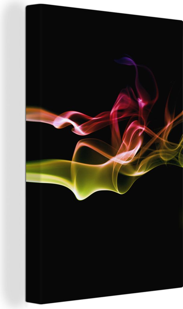 OneMillionCanvasses - Leinwandbilder - 90x140 cm, Nahaufnahme eines Wirbels aus farbigem Rauch, Wandbilder Kunstdruck Wanddekoration - Wandschmuc...