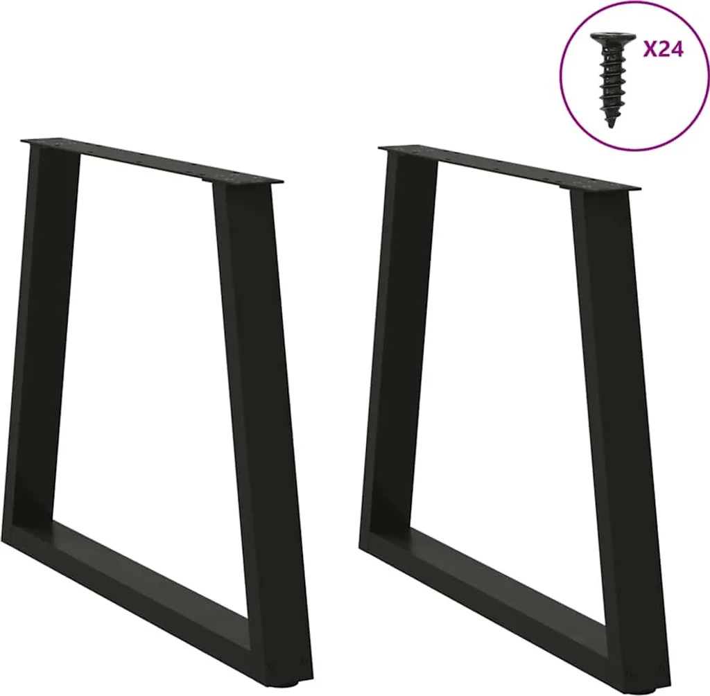 Supporti Tavolo 70x72cm vidaXL Acciaio Nero Design a V 2 Pezzi