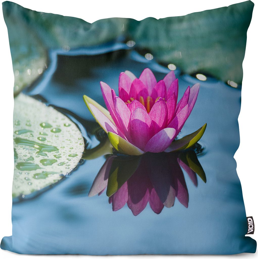 VOID Asien Seerose Pink Teich Kissenbezug Kissenhülle sofa couch wohnzimmer dekoration wasserfest Outdoor Garten Kissen bezug deko