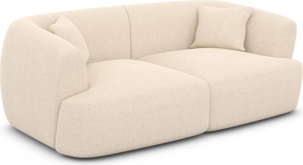 Strukturstoff 2-Sitzer Couch Elvira Creme