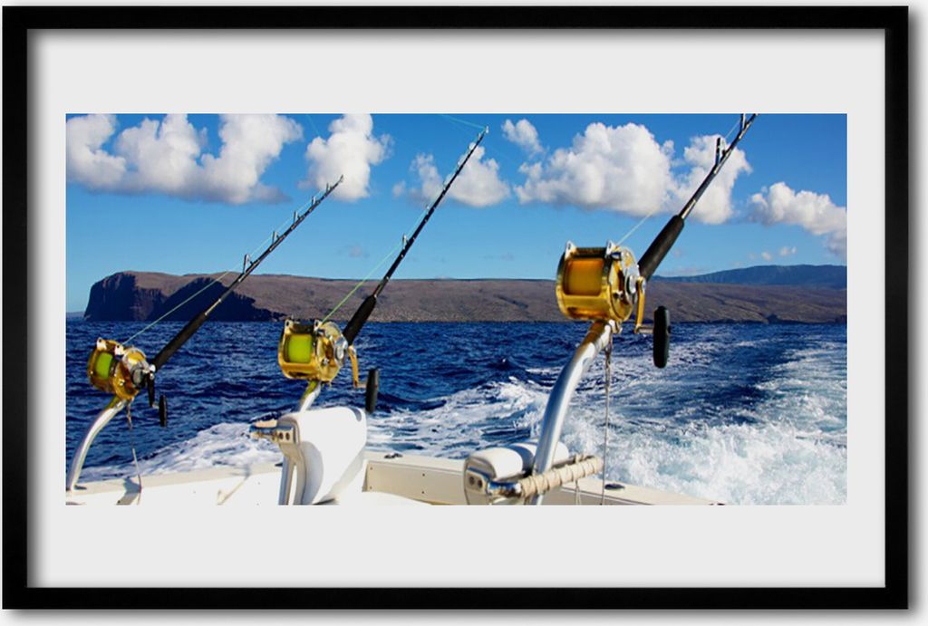Bild 60x40 MDF-Rahmen Wandkunst Sea Fishing Landschaft Produktbild 