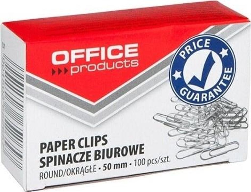 Büroklammern 50 mm Office Prod. rund Nickel 100 Stück