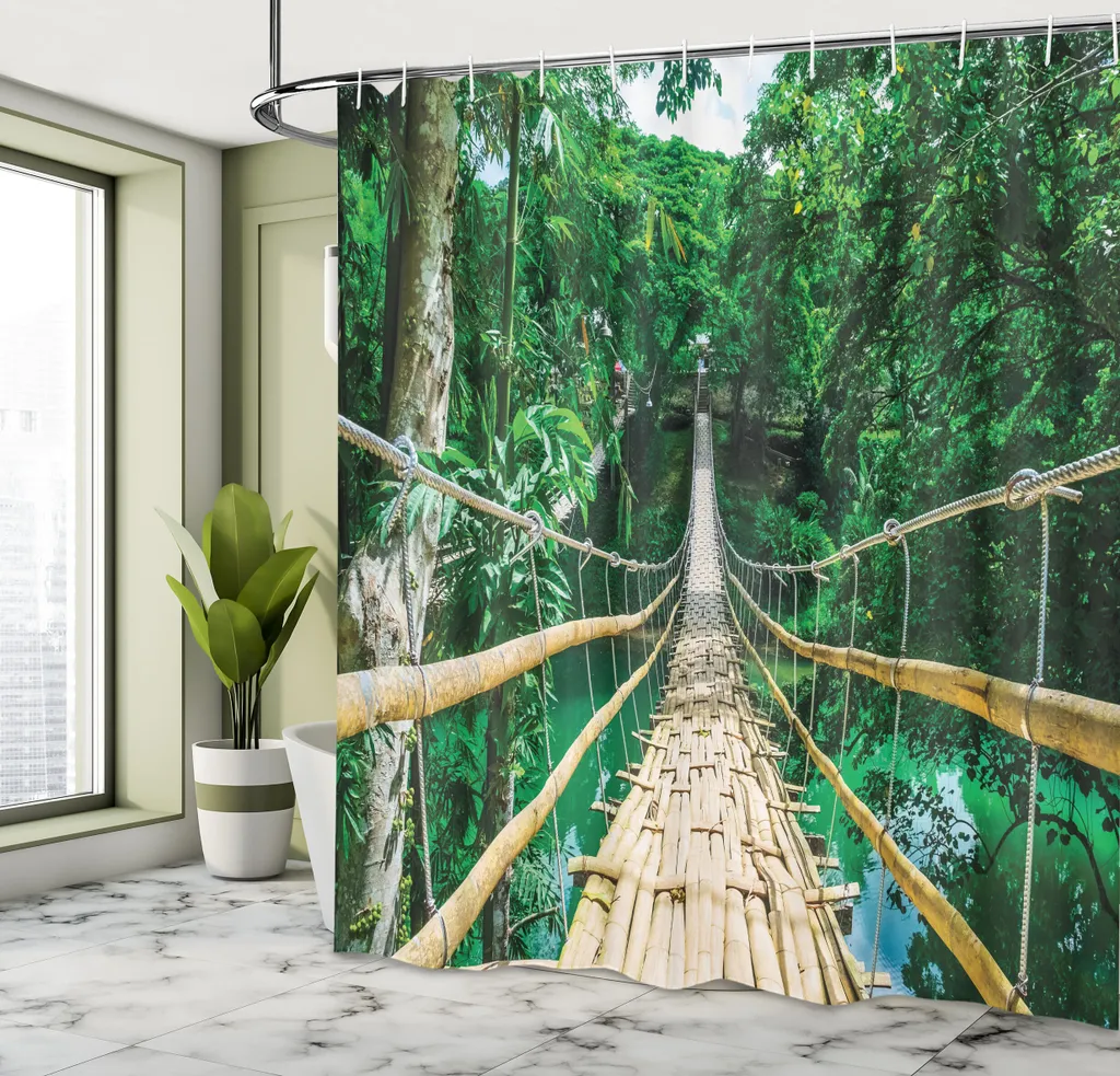 Tenda da doccia con foresta pluviale, foresta tropicale, foresta