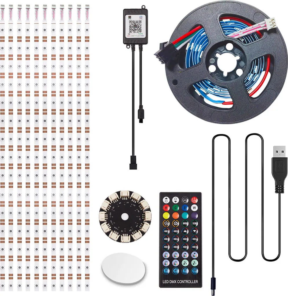 Ruban LED Feu d'Artifice 100cm Bluetooth avec Musique Sync et USB - 11