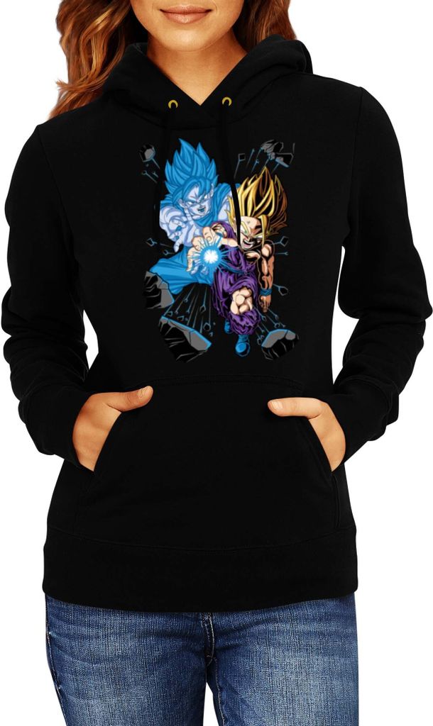 Damen Kapuzenpullover Japan Manga Anime Comics Dragon Anime Manga Ball Z Gohan X Goku, Lady XS / Schwarz