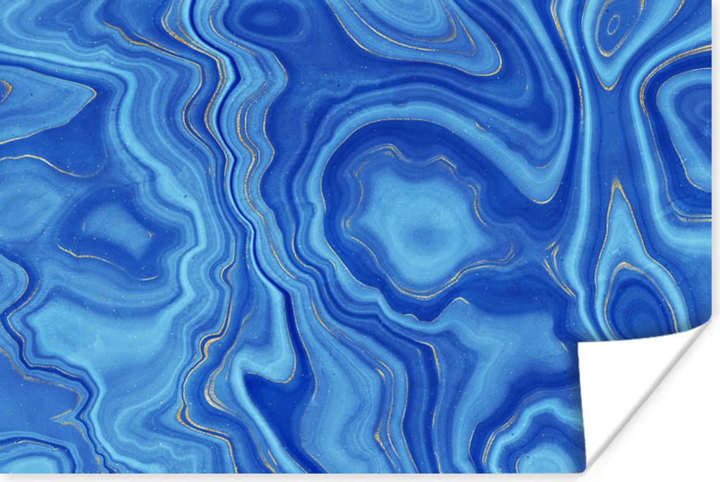 MuchoWow Poster Blau - Achatgeode - Steine - Marmor 120x80 cm - Bilder