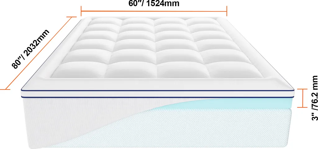 Surmatelas à Mémoire de Forme 7,6 cm avec Housse Amovible et Lavable - 8