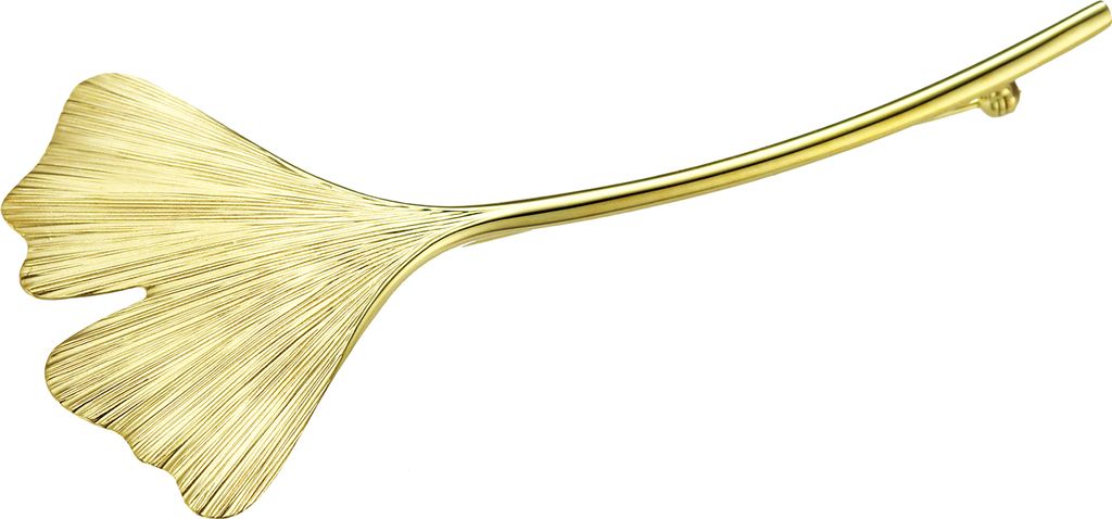 Ginko Brosche Gold 333 für Damen Anstecknadel