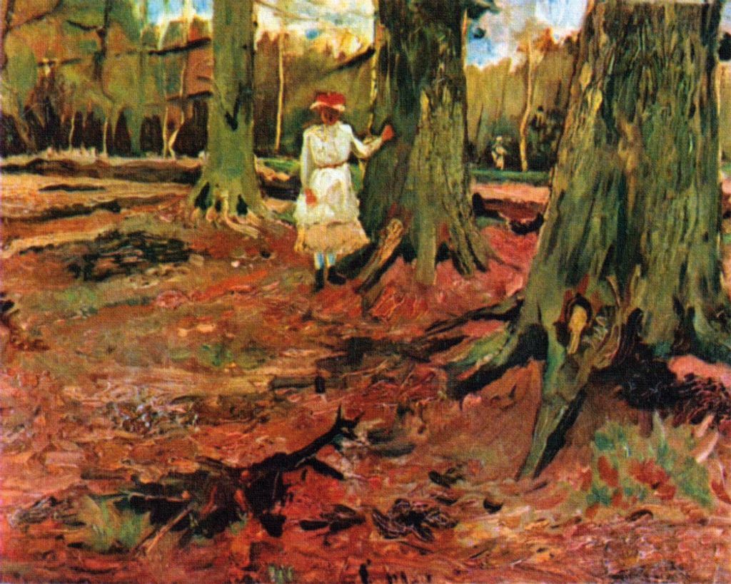 Vincent Van Gogh Kunstdruck Bild - Mädchen In Weiß Im Wald, 1882 (40 x 50 cm)