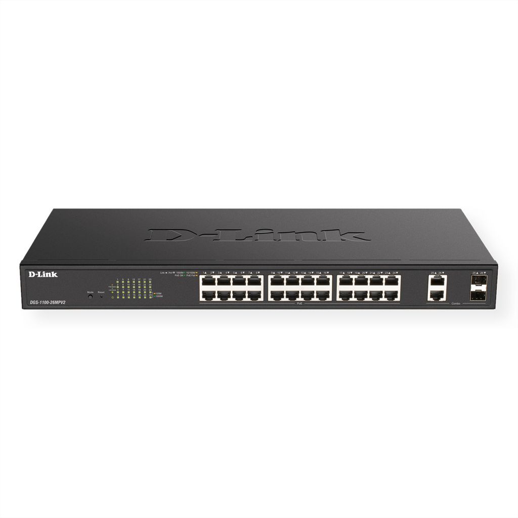 D-Link DGS-1100-26MPV2/E, Řízený, L2, Gigabit Ethernet Obrázek produktu 
