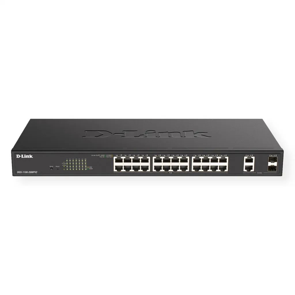 Switch PoE+ D-Link DGS-1100-26MPV2 pour caméras de surveillance IP
