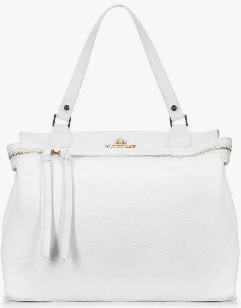 Valise Wittchen en cuir de vachette naturel blanc : luxe et élégance