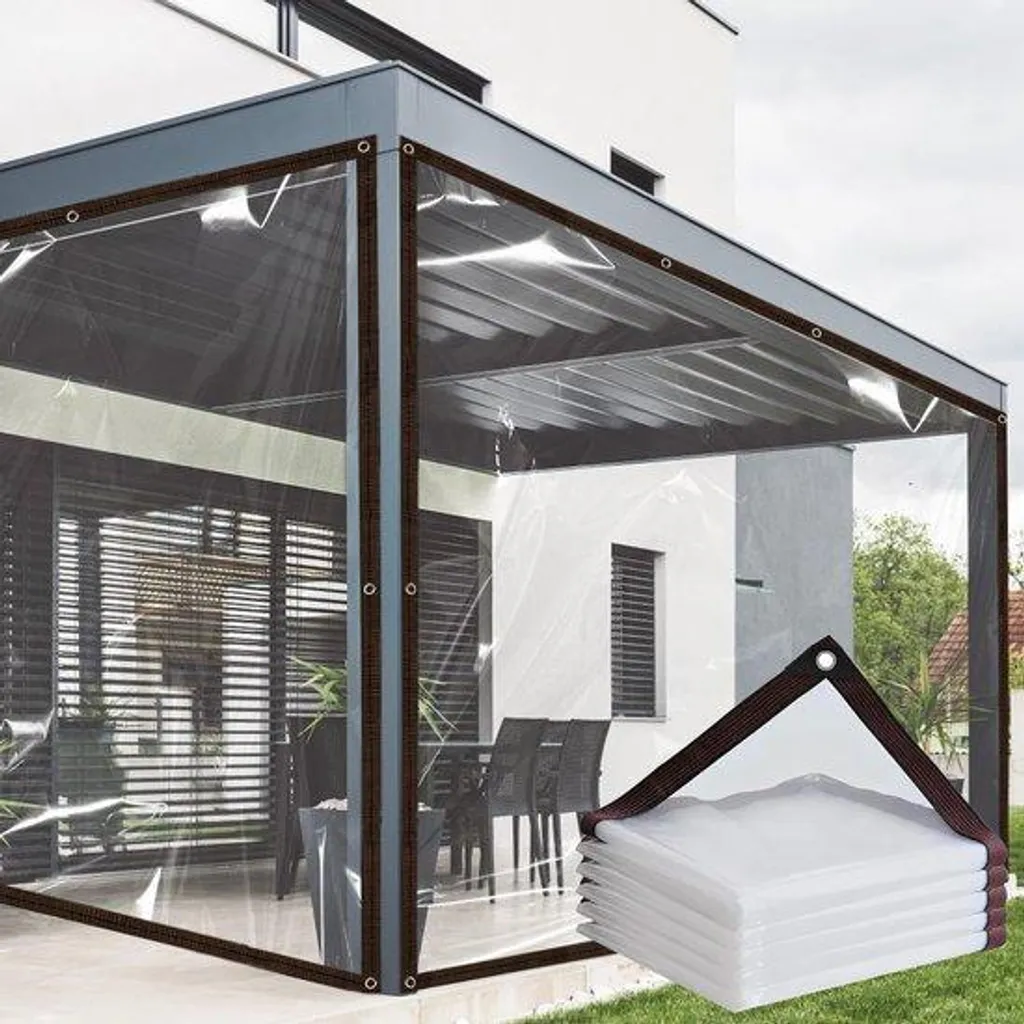 Tente de jardin transparente 2x3m imperméable avec œillets de fixation