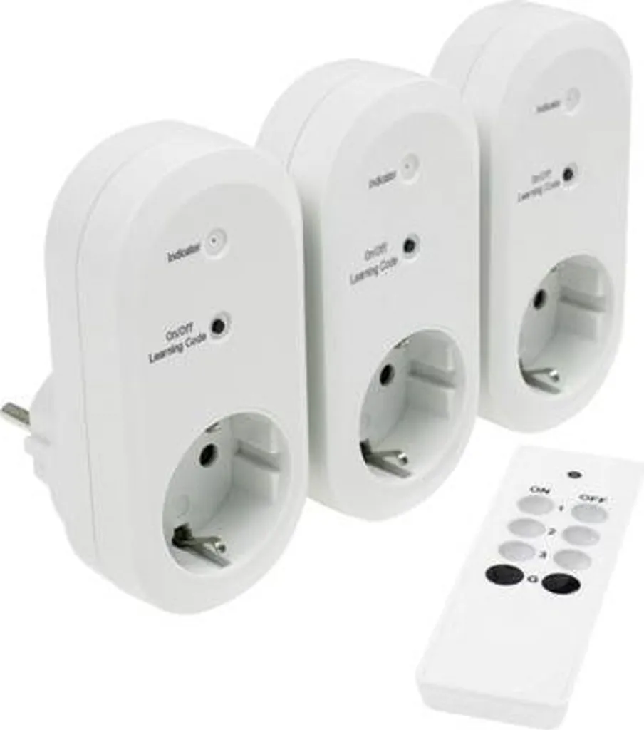 Lot de Prises Connectées avec Télécommande as-Schwabe pour Intérieur