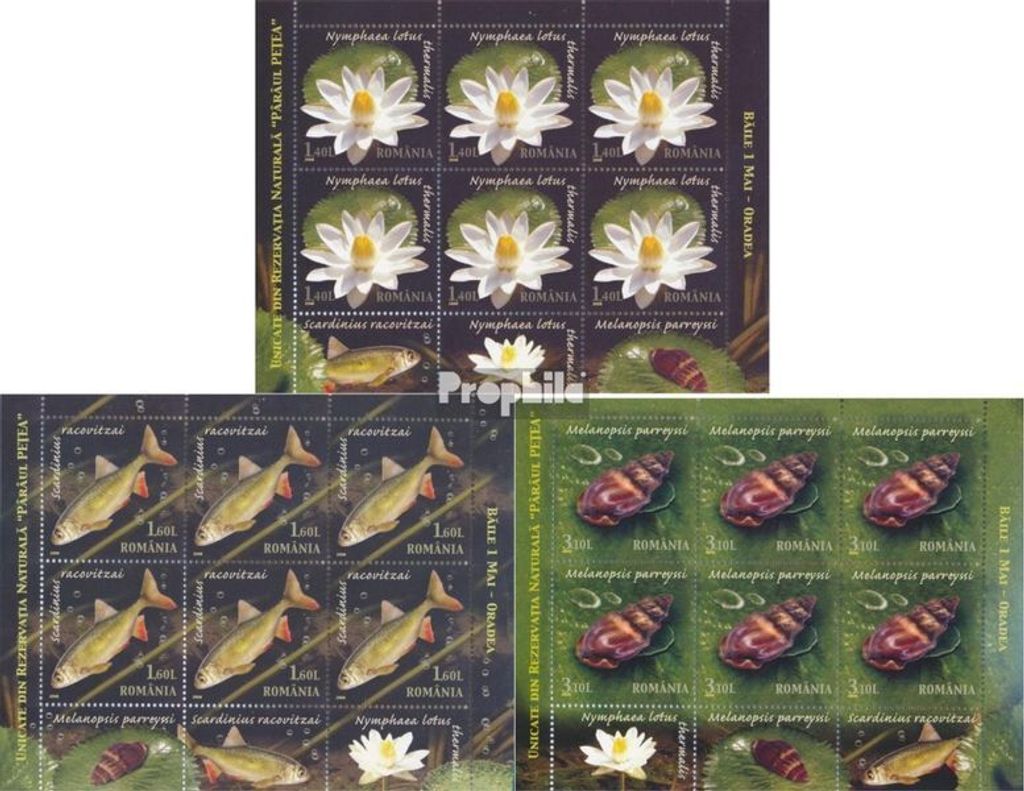 Briefmarken Rumänien 2008 Mi 6334Klb-6336Klb Kleinbogen (kompl.Ausg.) postfrisch Naturschutzgebiet