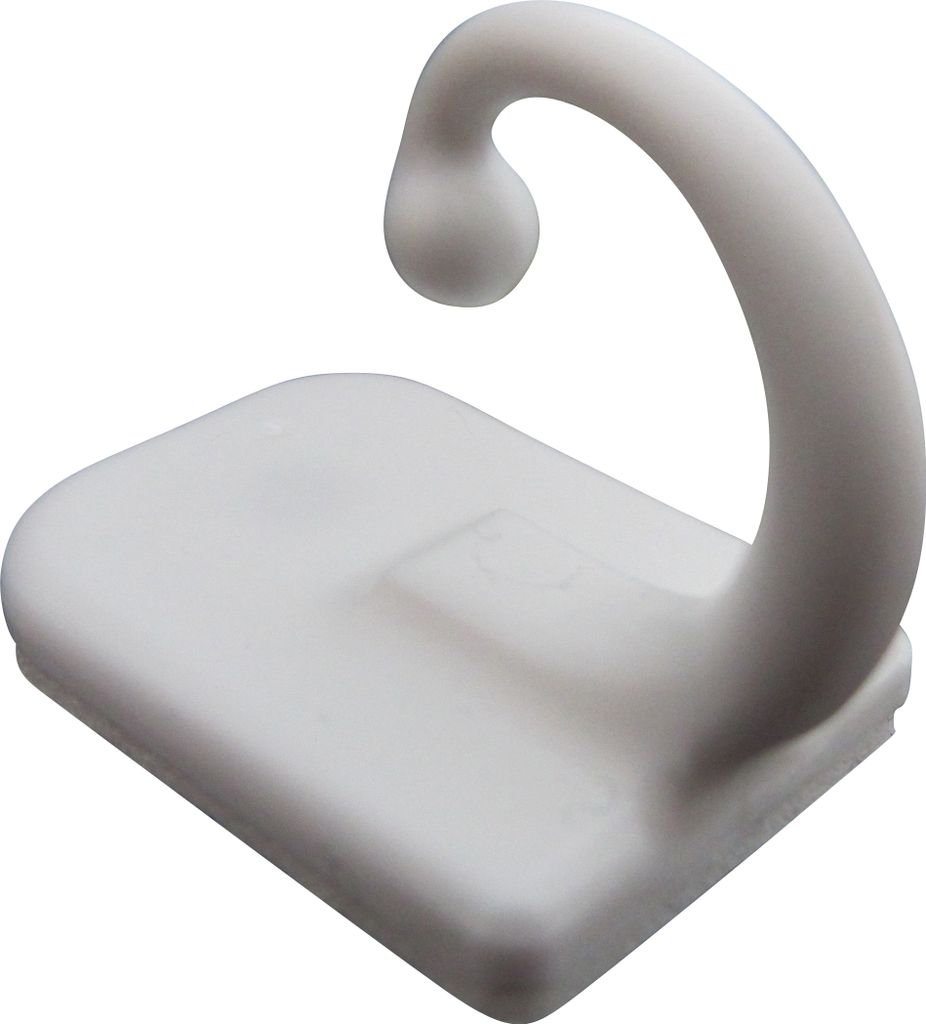 rewagi 4 Raffhaken Klebehaken – Weiß – für Scheibengardinen 17x24 mm