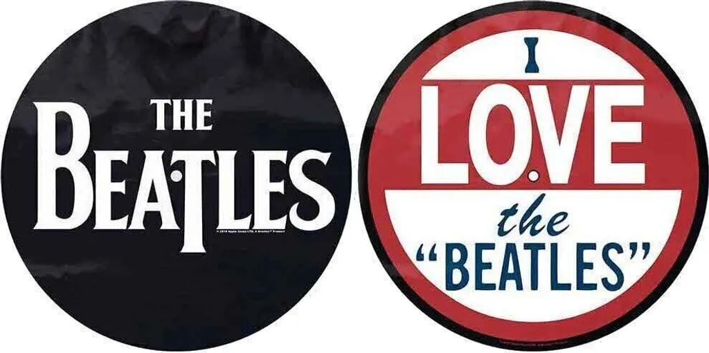 Beatles - I Love The Beatles Slipmat Set de 2 Feutrines pour Vinyle