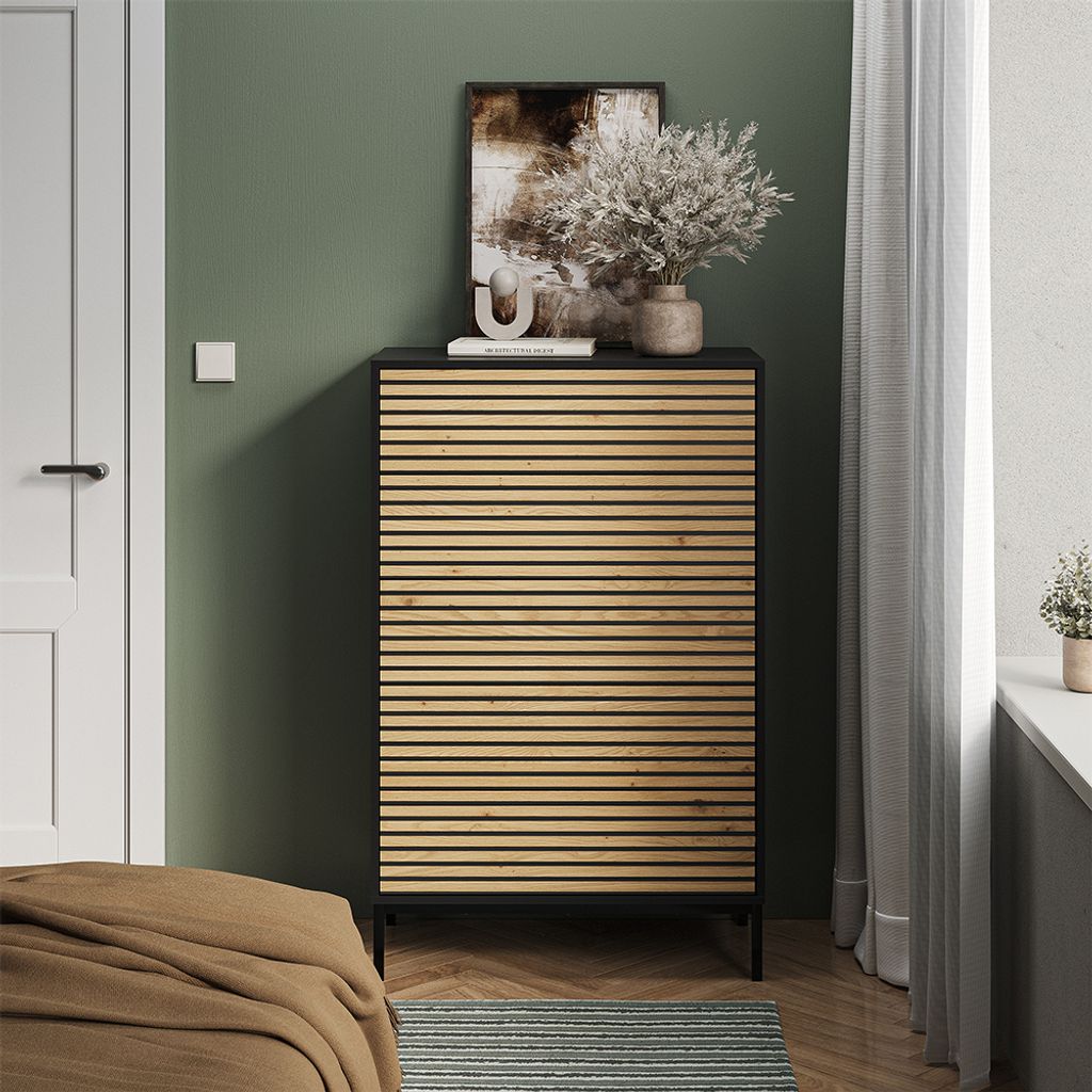 Komoda Vicco Eliza Zlatý dub power/antracit 76 x 120 cm s 5 Obrázek produktu 
