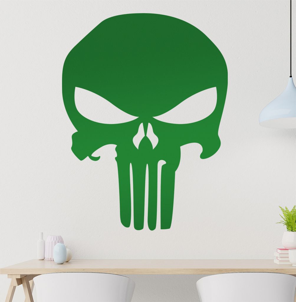 Schädel Totenkopf Wandtattoo in 6 Größen - Wandaufkleber Wall Sticker - Dekoration, Küche, Wohnzimmer, Schlafzimmer, Badezimmer