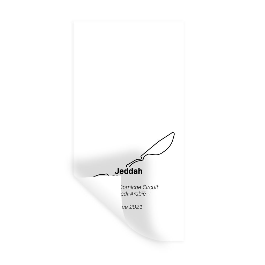 MuchoWow Wandtattoo Wandsticker Wandaufkleber Formel 1 - Jeddah - Rennstrecke 60x120 cm Selbstklebend und Repositionierbar - Selbstklebend - Foto...