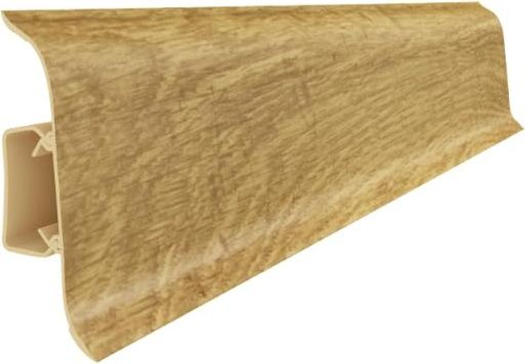 VILO FLEX PVC Sockelleiste 250 cm (55x20 mm) – Wasserfeste Fußleiste mit Kabelkanal & flexiblen Kanten – Eiche Natur / Klassische Holzoptik