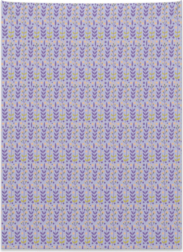 Abakuhaus Blumen Wandteppich, Gekritzel-Natur-Frühlings-Kräuter aus Weiches Mikrofaser Stoff Kein Verblassen Klare Farben Waschbar, 110 x 150 cm,...