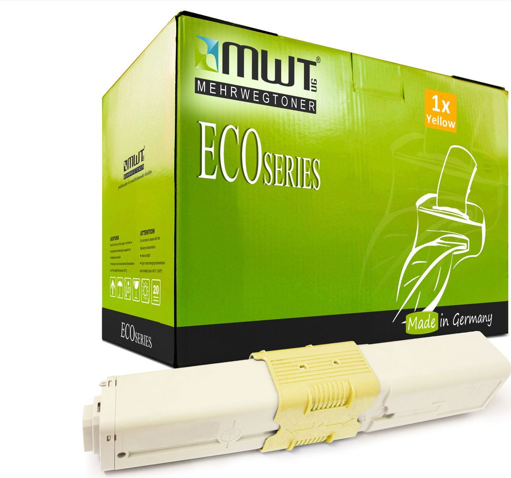1 Mehrwegtoner kompatible Lasertoner ersetzt OKI 44973509 Yellow