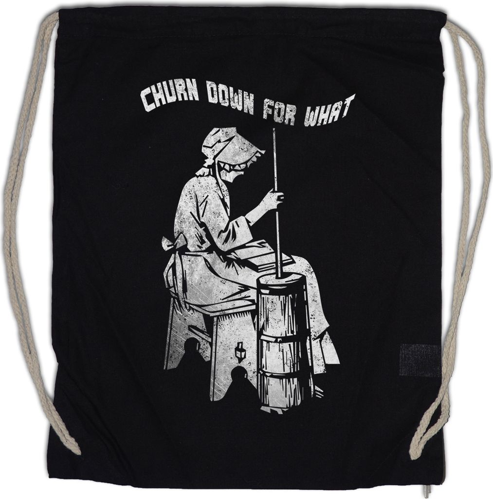 Urban Backwoods Churn Down For What, Turnbeutel, Farbe: Schwarz