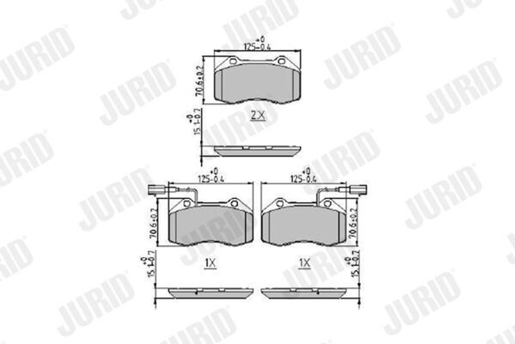 JURID Bremsbeläge Satz Vorne für ALFA ROMEO MITO (955) 573957J
