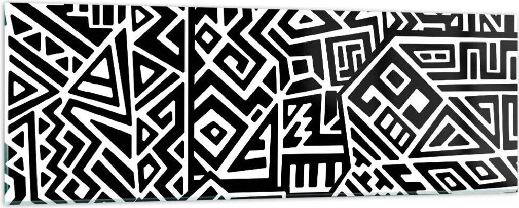 Bilder auf glas - Einteilig - Op-Art. Schwarz Weiß - 90x30cm - Glasbilder - Wandbilder - Bilder - zum Aufhängen bereit - Wanddekoration aus Glas ...