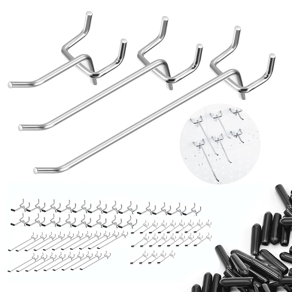 Rangement Outils Garage : 60 Crochets Muraux pour Panneau et Établi Pro