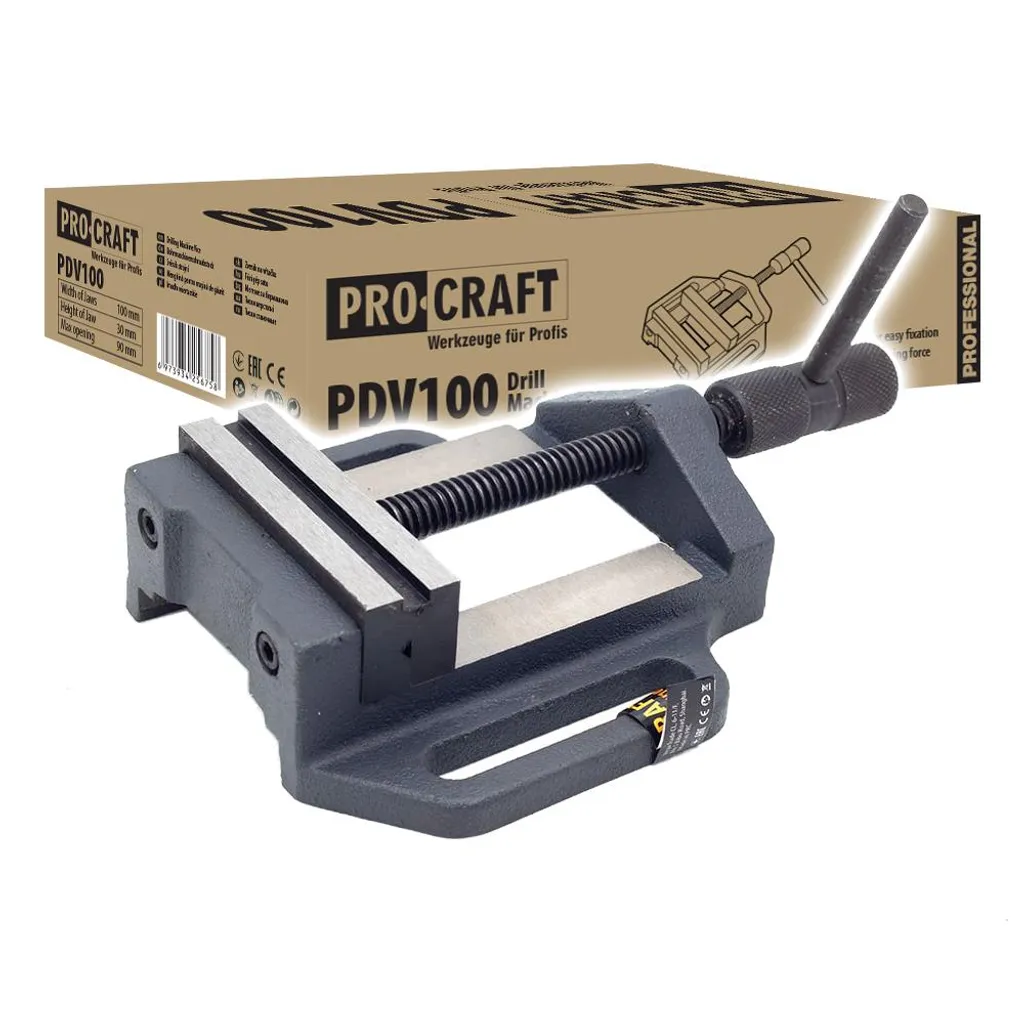 Étau de perçage Procraft PDV100 robuste pour perçage colonne précis