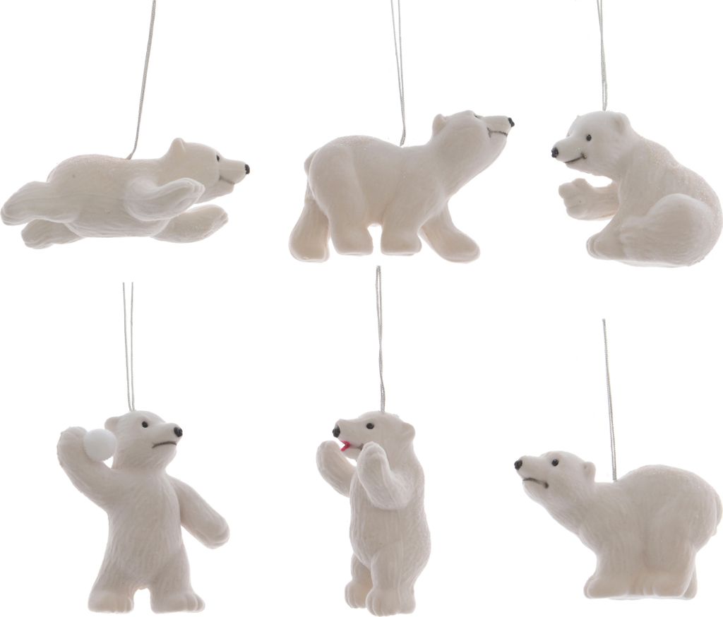 Anhänger Mix Eisbären Kunststoff 8.5cm, 6er Set