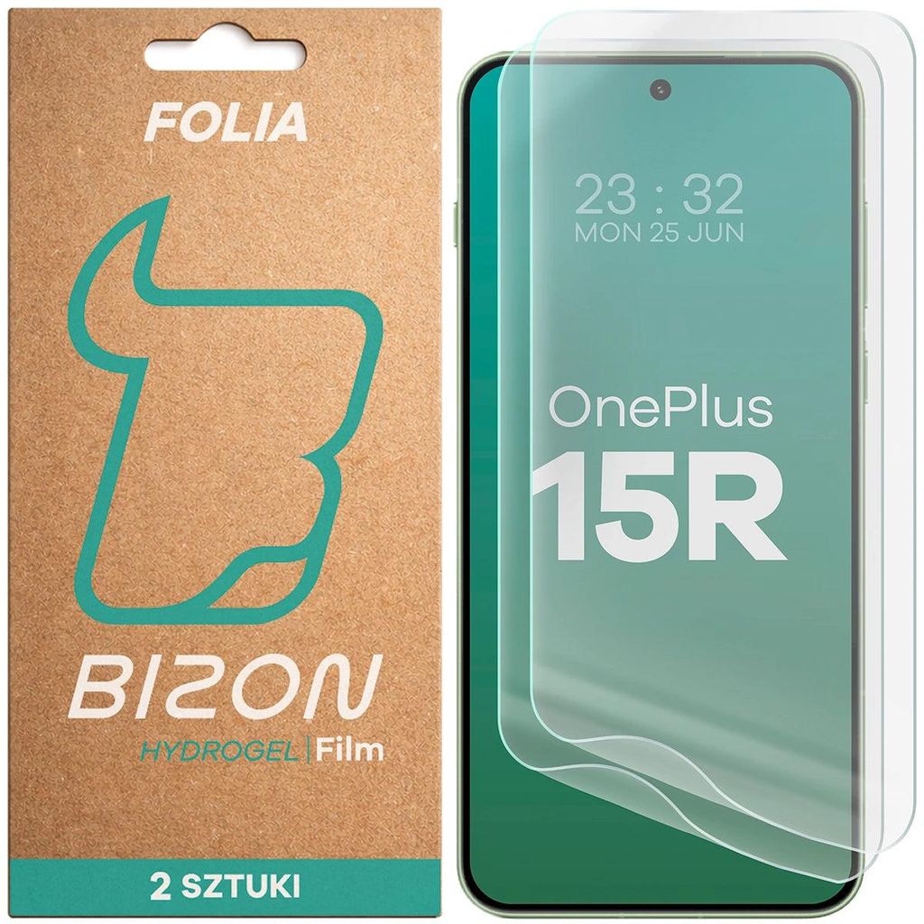 2x Hydrogel Folie für den Bildschirm für OnePlus 15R, Bizon Film Hydrogel Front Duo