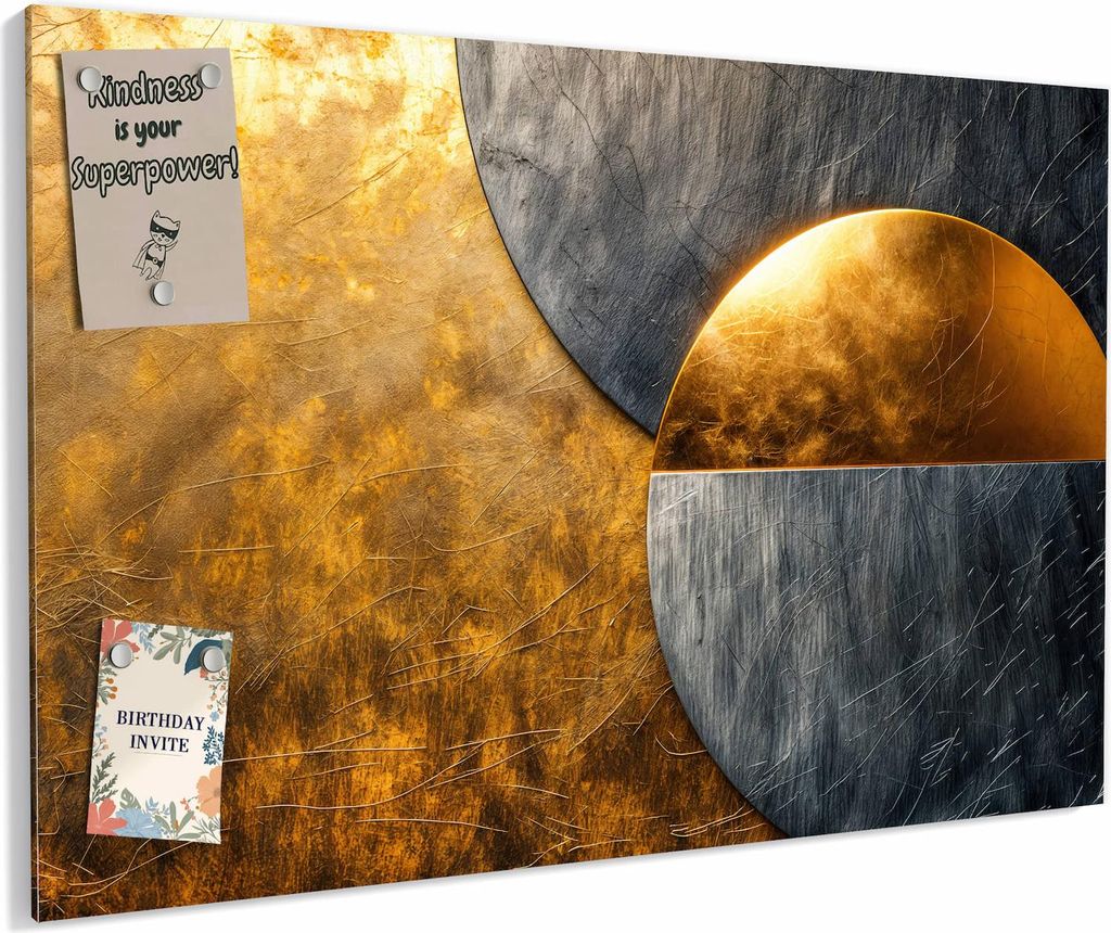 Magnettafel 60x40cm magnetisch & beschreibbar Metall-Board - Kreise von Abstrakte