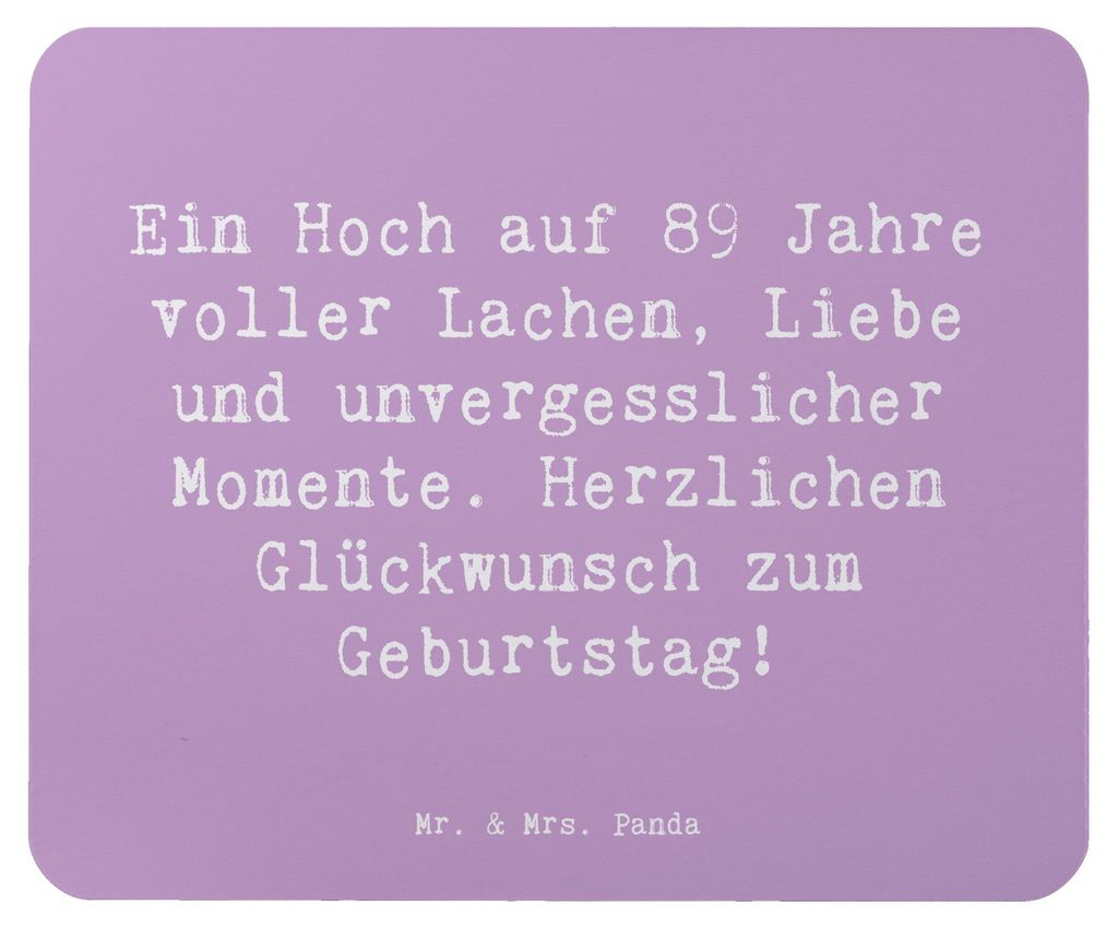 Mr. & Mrs. Panda Mauspad Spruch 89. Geburtstag - Lavendeltraum - Geschenk, mousematte, einzigartiger, Happy Birthday, Familienfeier, Geburtstagsfei...