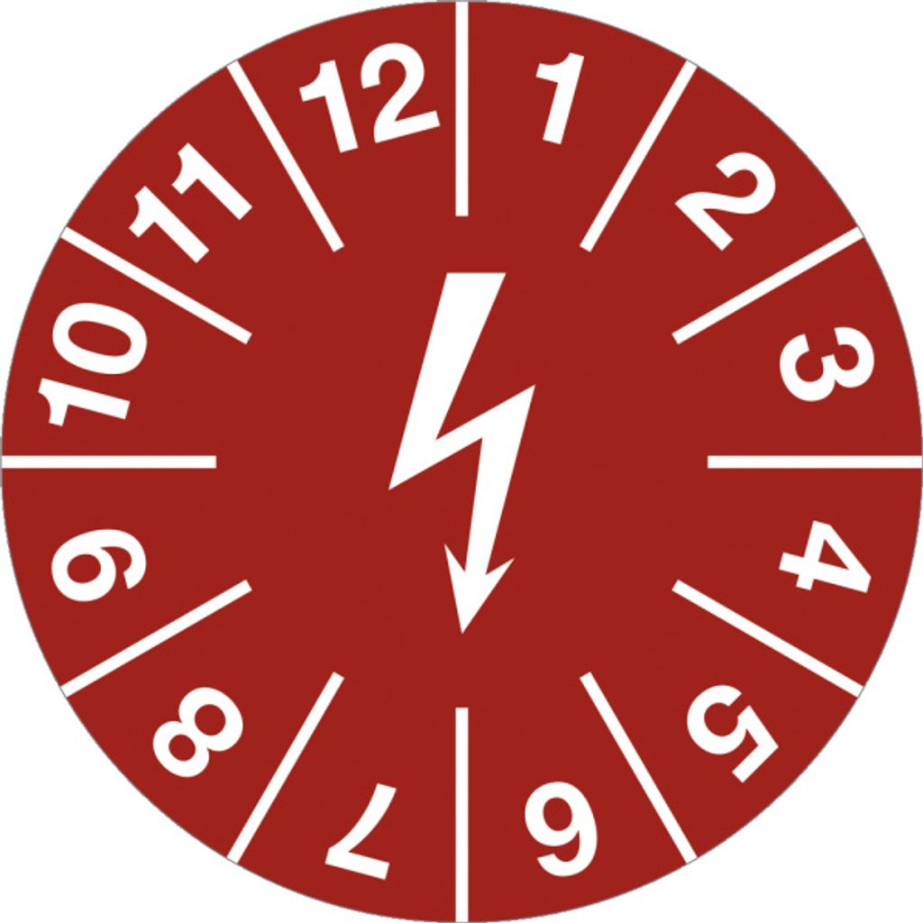 Dreifke Aufkleber Prüfplakette f. elektr. Einrichtungen,Dokumentenfolie,rot,...