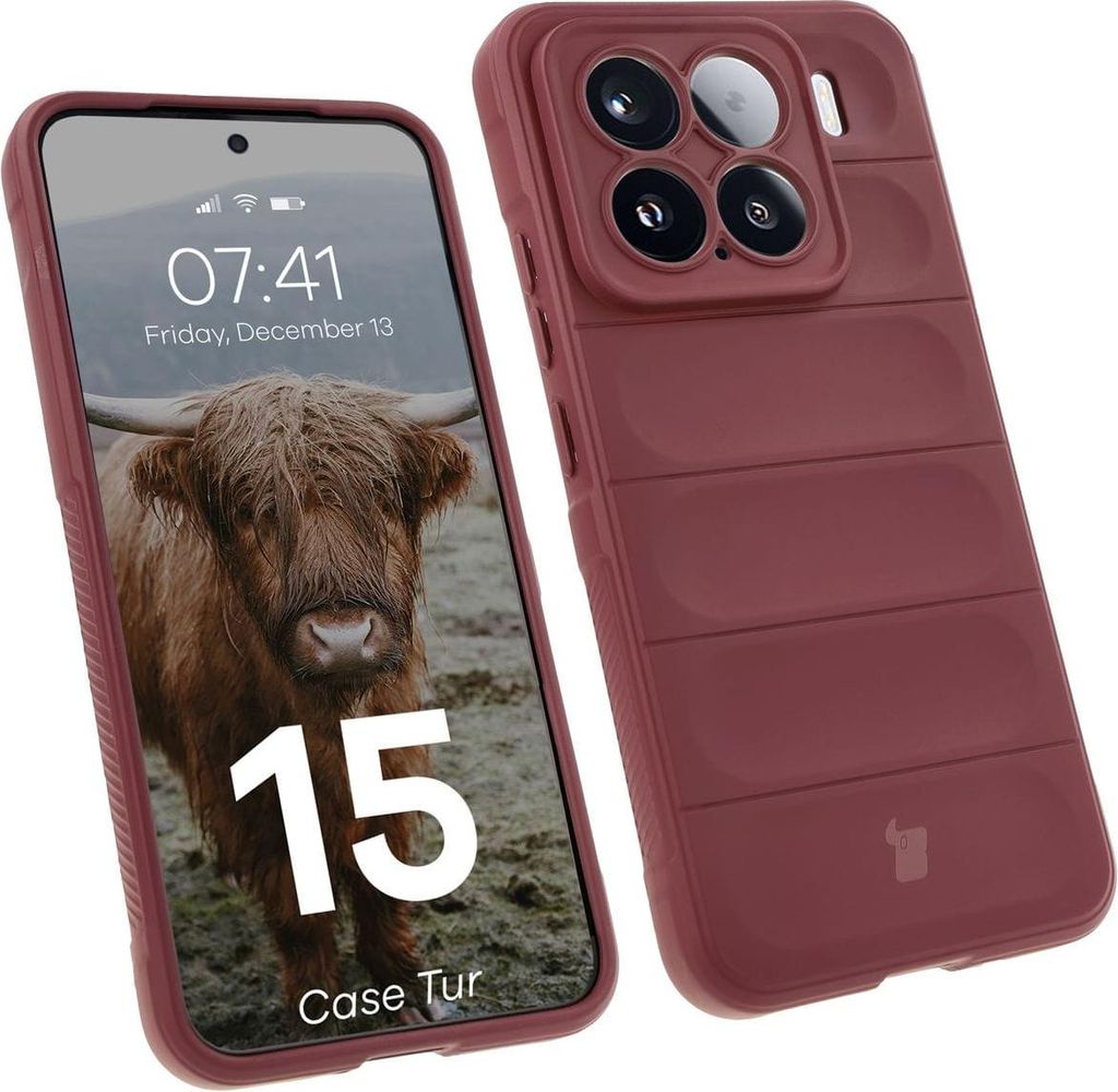 Pancerne etui Bizon Case Tur do Xiaomi 15, ciemnofioletowe