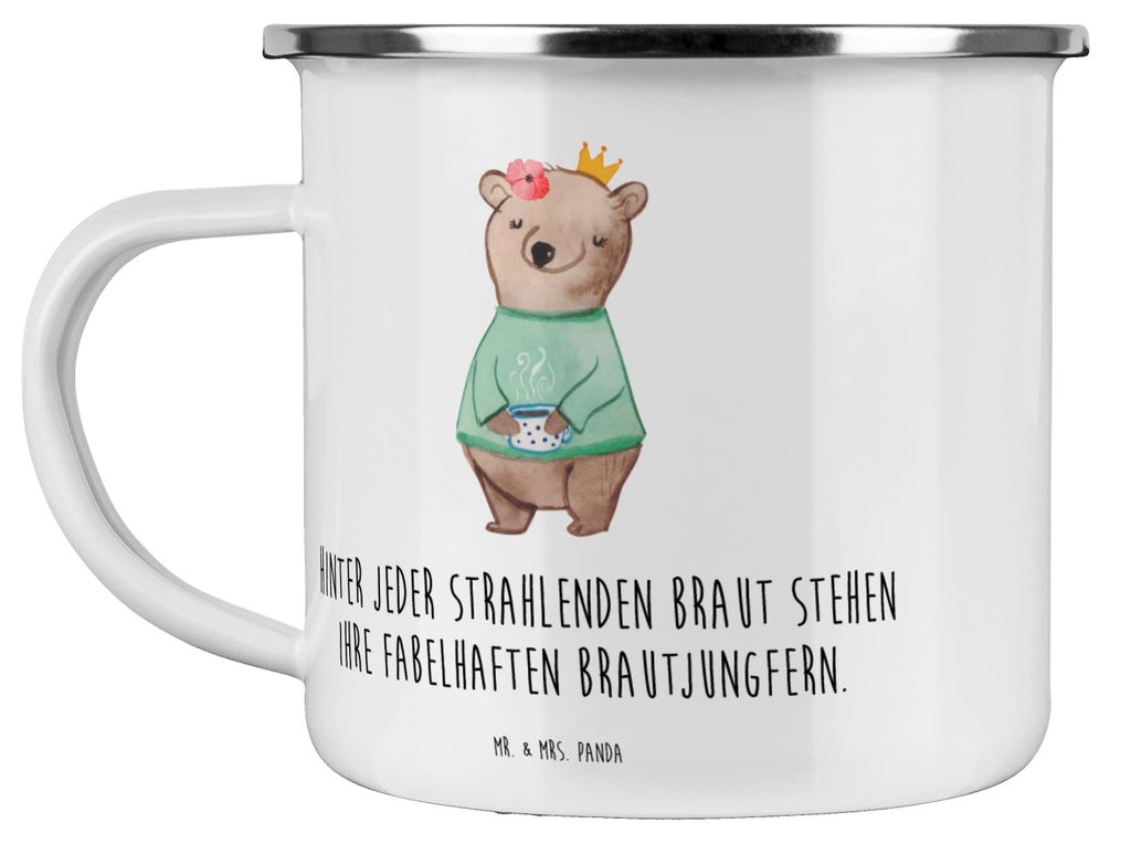 Mr. & Mrs. Panda Pott Fabelhafte Brautjungfern - Transparent - Geschenk, einzigartig, stille Heldinnen, Hingabe, Emaille Tasse, Geschenke, Haferl, ...