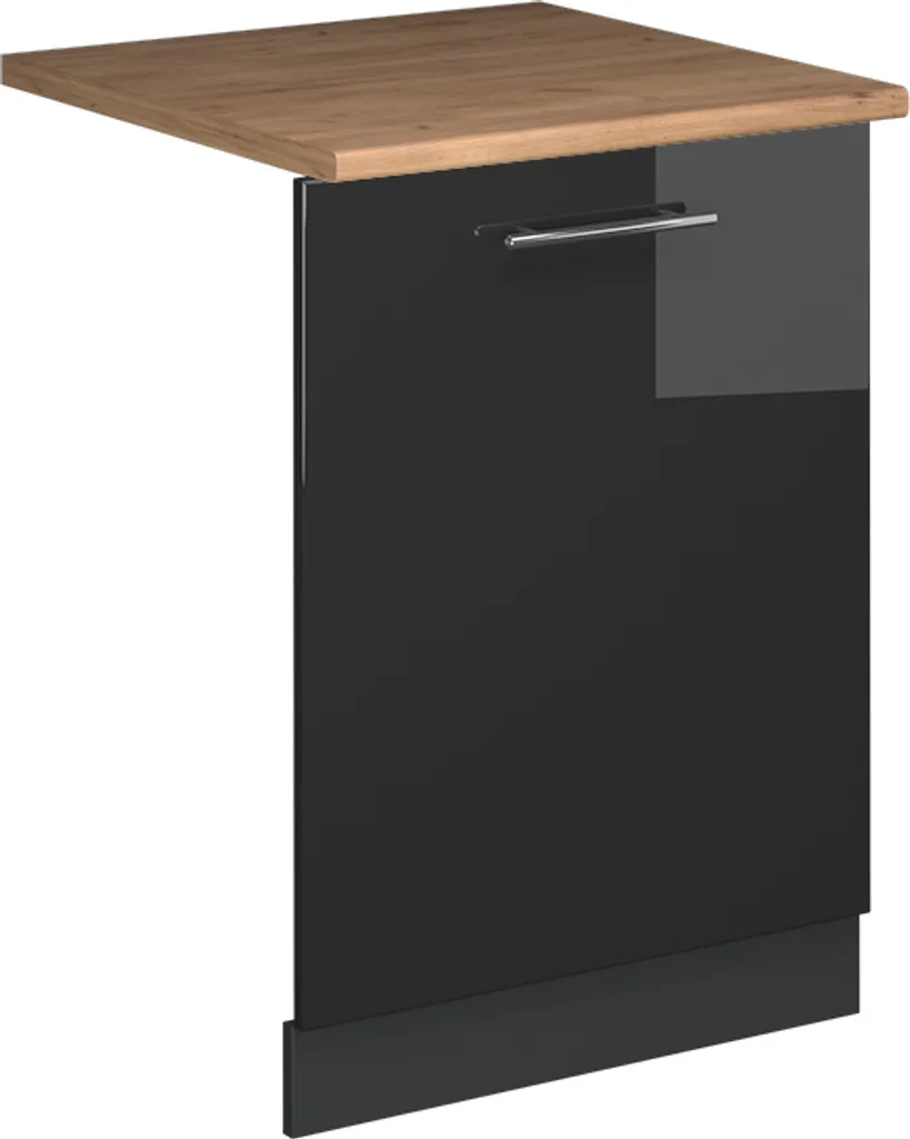Vicco Pannello frontale della lavastoviglie Fame-Line, 60 cm , PL Rovere, Antracite lucido/Antracite