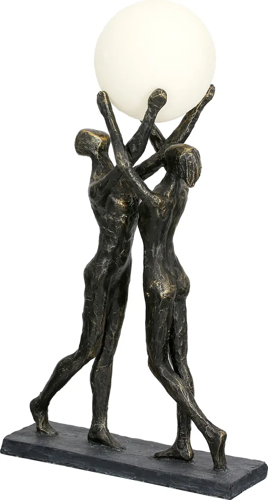 Lampada LED Gilde 'Hold the Light' Bronzo - Scultura di Coppia 47cm