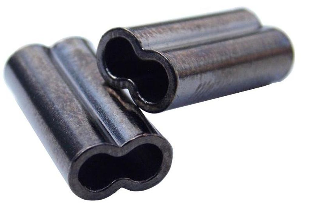 BKK Double Barrel Crimp Matte Black - 20 Klemmhülsen, Durchmesser:0.8mm, Länge:8mm