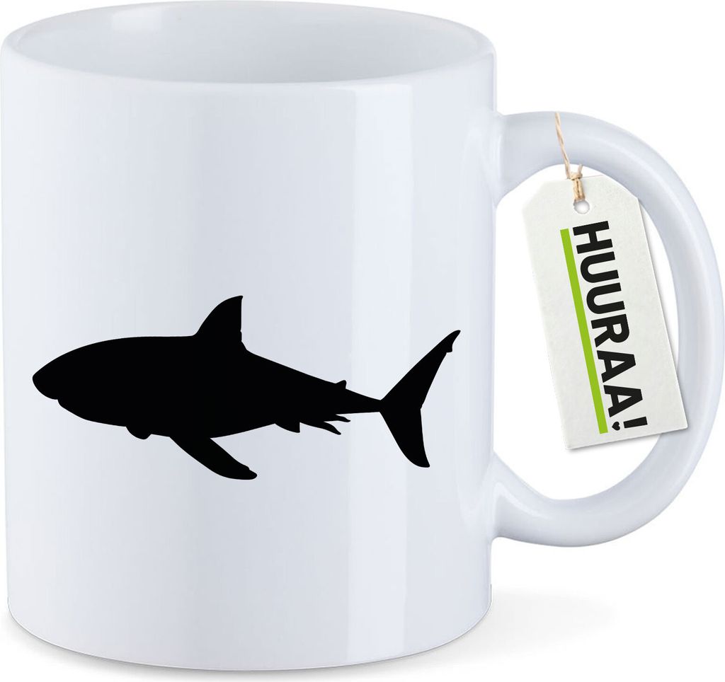 Huuraa Kaffeetasse Hai Silhouette 330ml Weiß Keramik Produktbild 