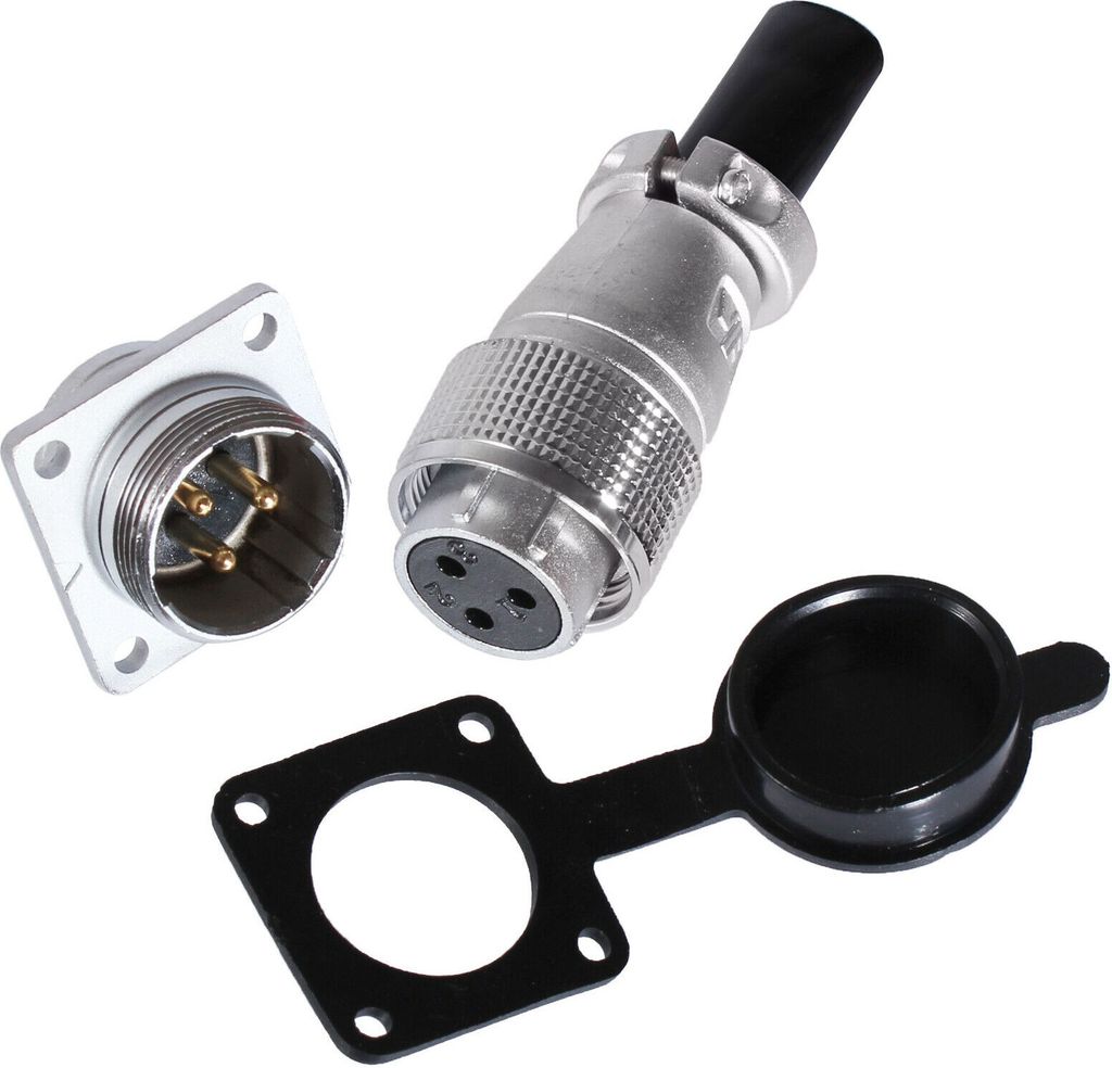 Flansch Stecker Flanschstecker Einbaustecker Steckverbindung Kupplung Ø20mm 2