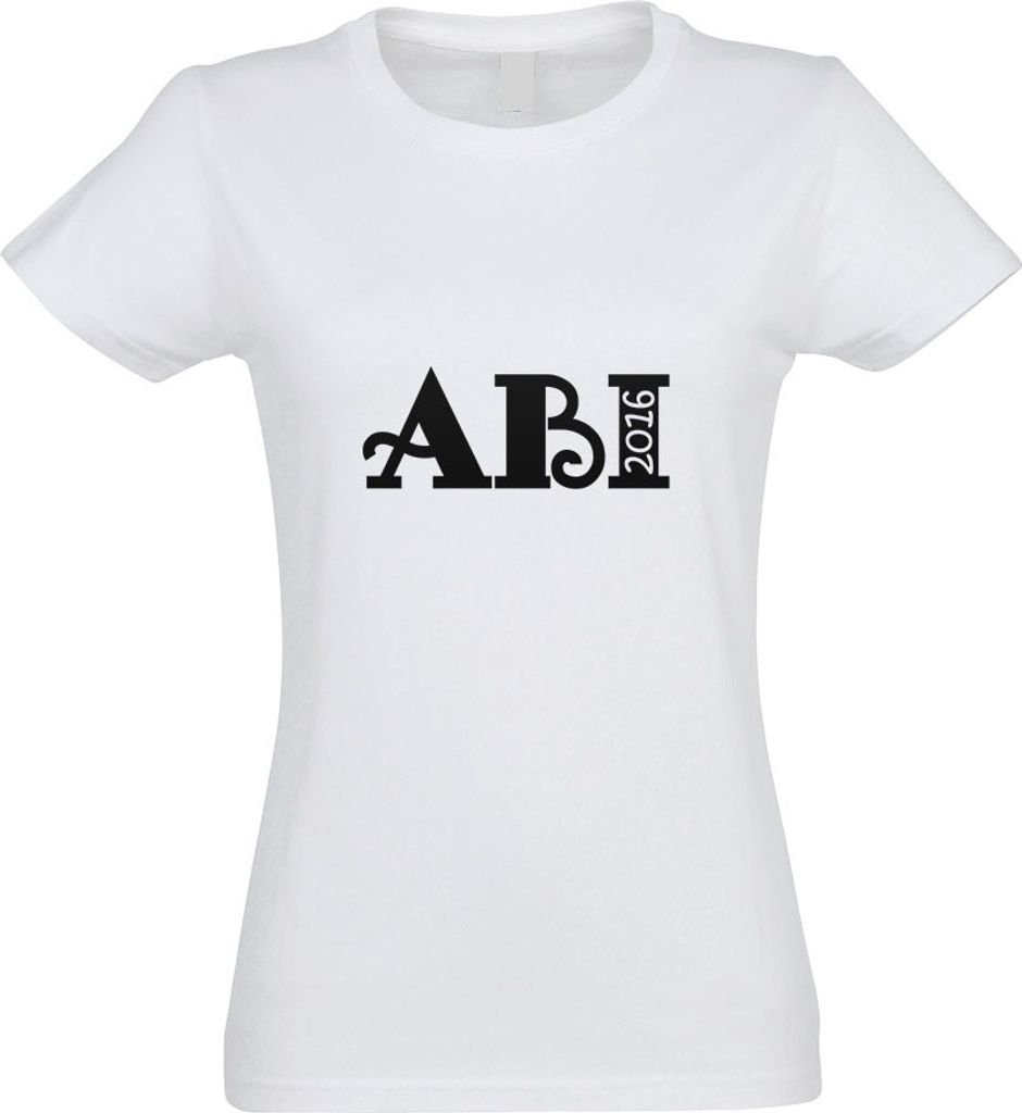 Kiwistar - T-Shirt tailliert - Damen - Weiss - Abi 2014 Motiv 2 - mit Motiv Bedruckt - Funshirt Design - Sport - Freizeit - Damen - S