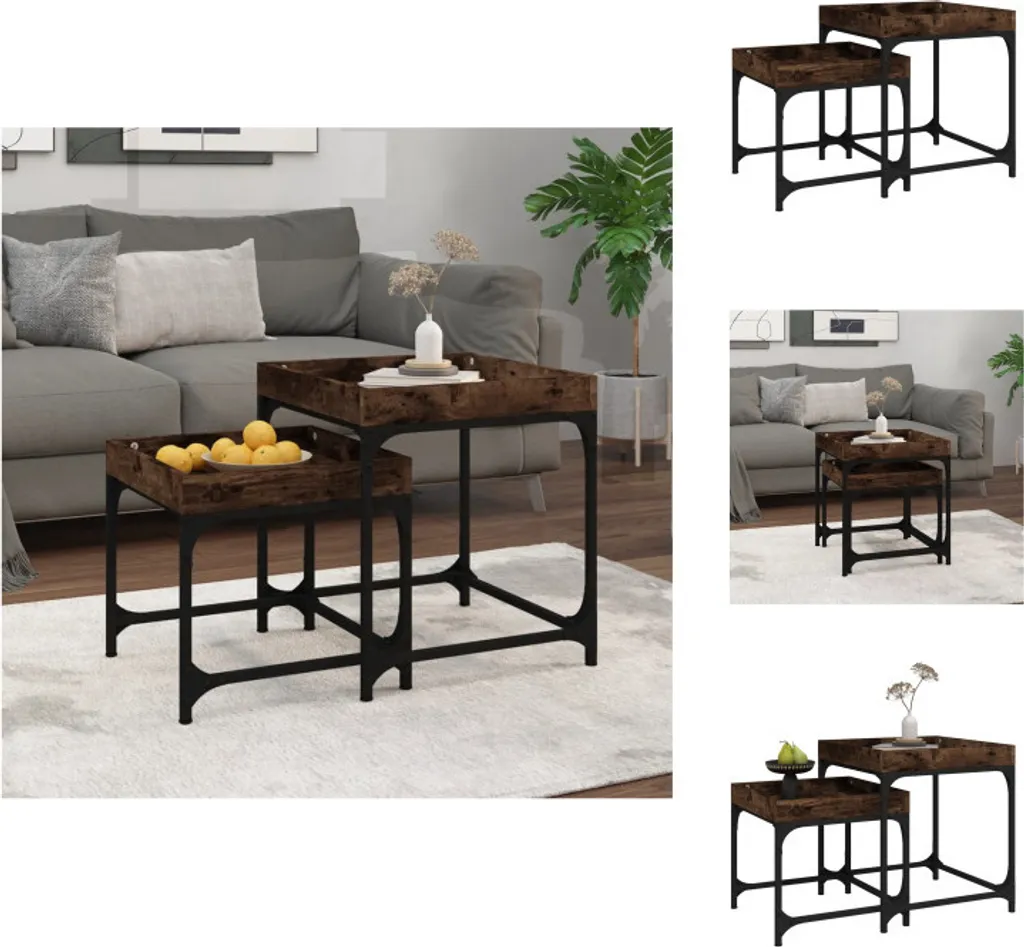 Set 2 Tavolini vidaXL Quercia Affumicata | L'Eleganza del Legno