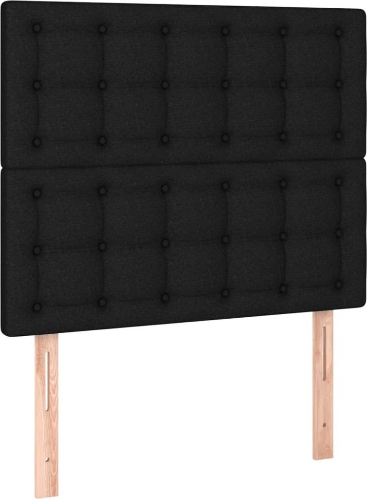 vidaXL Kopfteil Schwarz 90x5x118/128 cm Stoff
