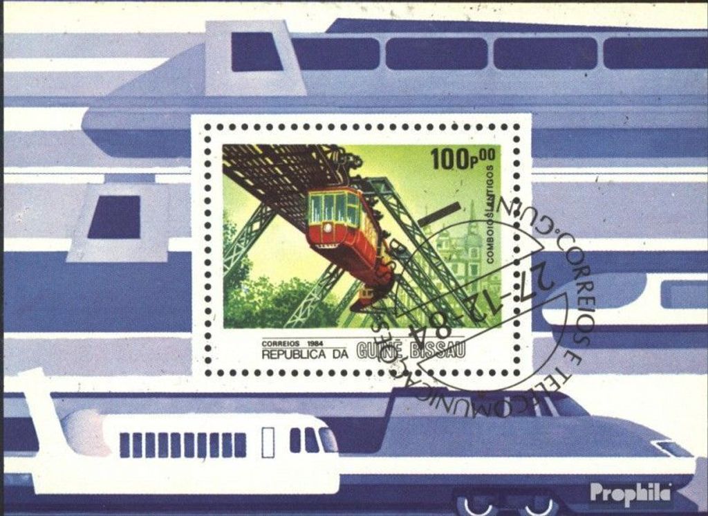 Briefmarken Guinea-Bissau 1984 Mi Block262 (kompl.Ausg.) gestempelt Eisenbahn