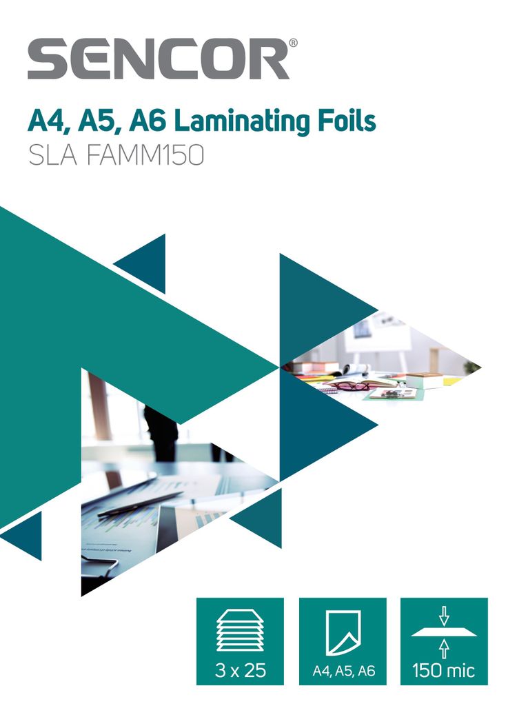 SENCOR SLA FAMM150 Sada laminovacích folií/pouzder A4, A5, Obrázek produktu 